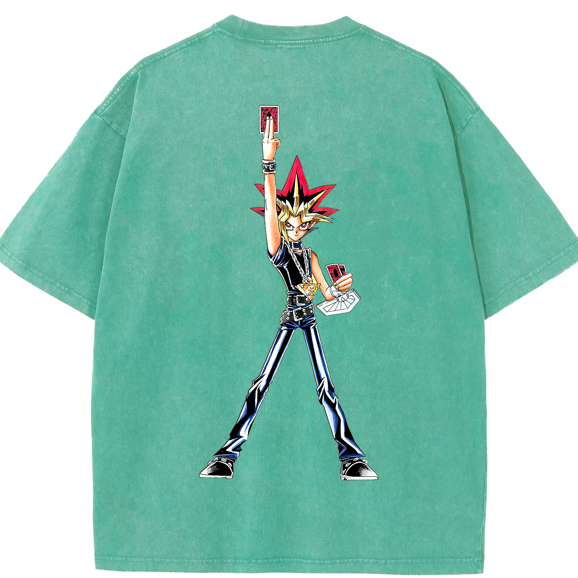 （画像用） 遊☆戯☆王 Yu-Gi-Oh! 綿100% ヴィンテージ風 半袖Tシャツ（背面プリント）